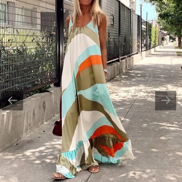 BNWT Glamorous, Multicolor Print Maxi Dress - Picture 1 of 1
